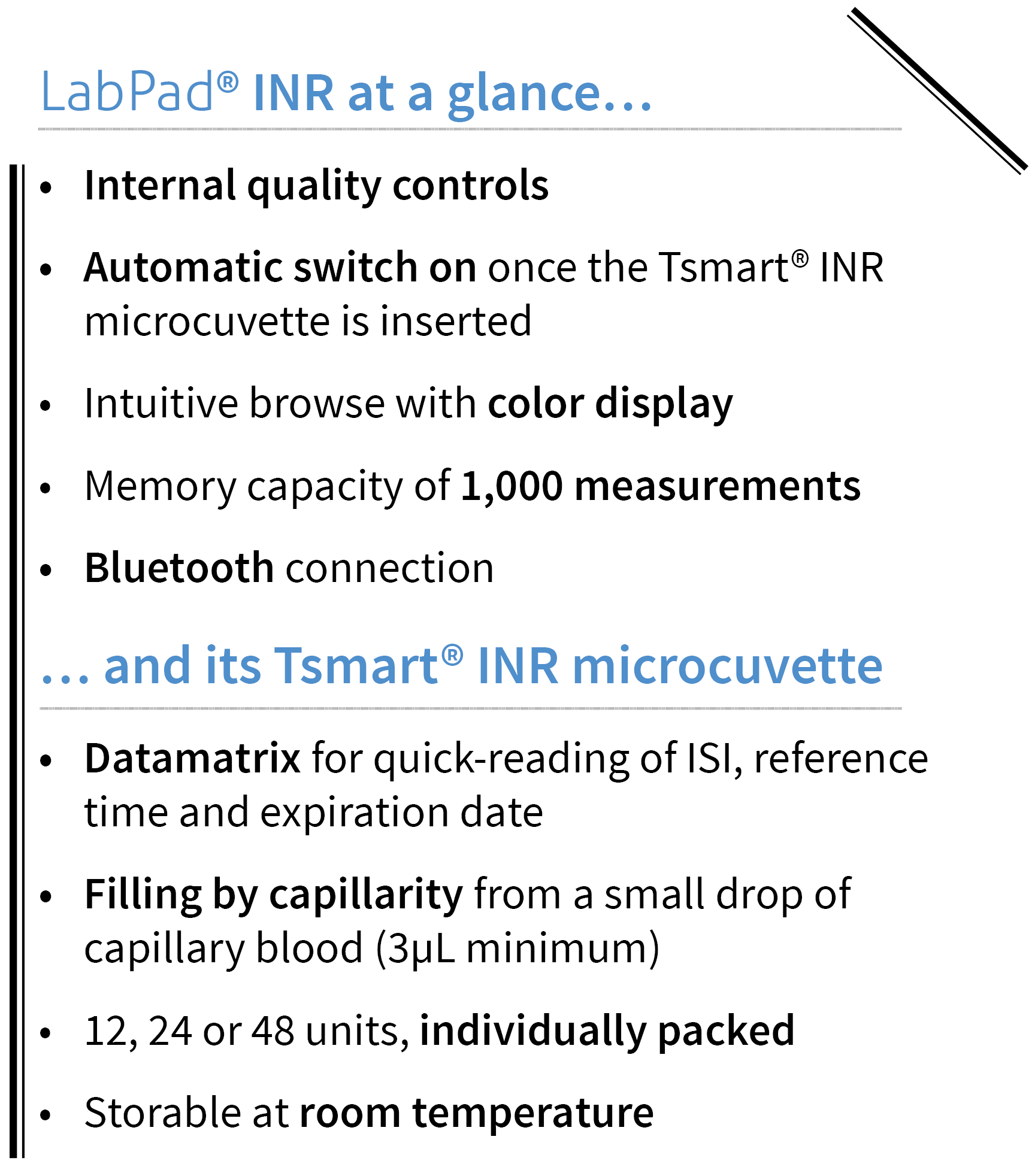 Description of the LabPad® device for PT/INR test